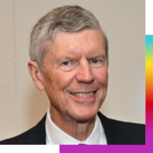 Dennis Roberson headshot with rainbow border